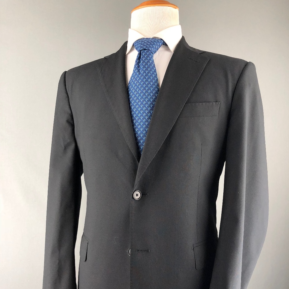 Luciano Barbera Black 2 Button Dual Vent Jacket